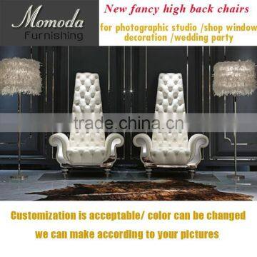JR040 Wholesale Cheap King and Queen Chairs Antique High Button Back Chairs