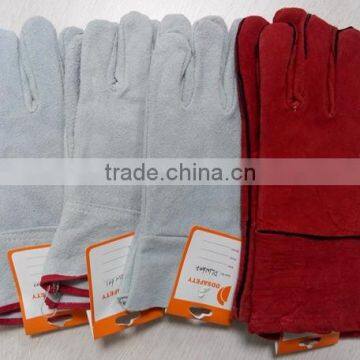 DDSAFETY Hot Sale In 2017 Red Cow Split Welding Gloves photo-4