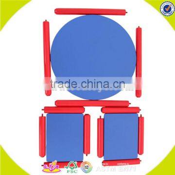 Wholesale Blue Wooden Table and 2 Chairs for Children,cheap Table and 2 Chairs,top Quality Wooden Table and 2 Chairs W08G137 photo-2