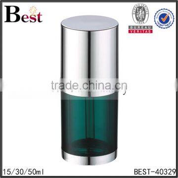 cosmetic green aluminum acylic 15ml plastic dropper bottle essential oil beard oil plastic bottles