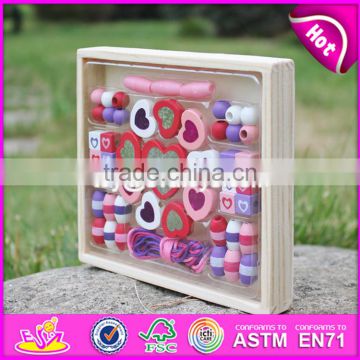 2017 new design children preschool wooden bead threading toy W11E060