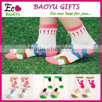 Lovely Cat Pattern Young Girls Socks Various Kinds Of Winter Socks Factory