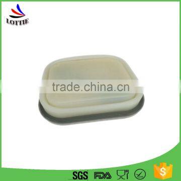 2016 Best Selling High Temperature Microwavable Eco-Friendly Feature Microwave Safe Silicone Collapsible Lunch Box photo-2