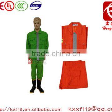 High Quality 100% Flame Retardant Fabric 97type Green Orange Firefighting Reflective Wear photo-2