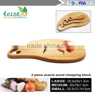 3 Piece Hand Crafted Acacia Wood Cutting Board Set photo-4
