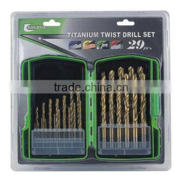 29pcs HSS Metal Drill Bit Set in Plastic Case