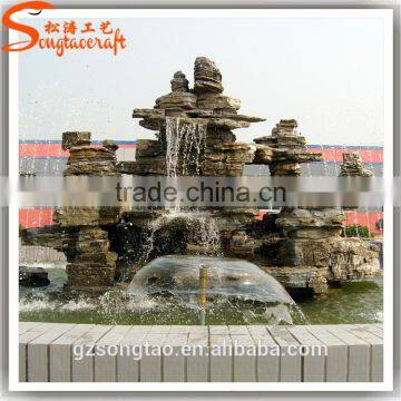 garden and home stone wall water fountains waterfalls artificial fiberglass garden rock water fountain