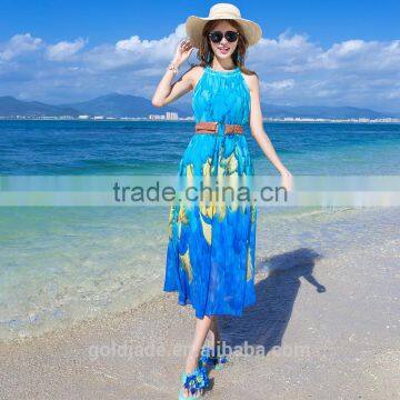 Beautiful Summer Bohemia Long Dress for Women Ladies Casual Beach Dress Spring Summer 2016 photo-4