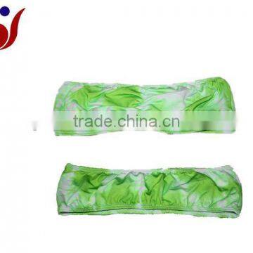 Fashionable Luxury Linght Green Pattern Tube Top Bra Hot Selling Pattern (accept OEM)