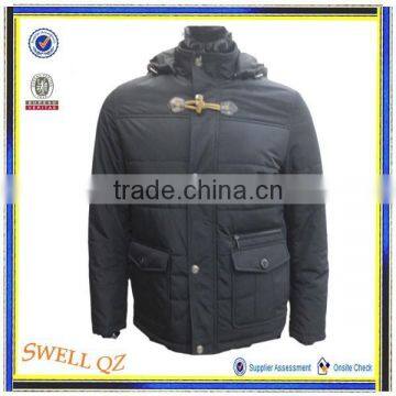 European fashion winter fake down coats for man with hood