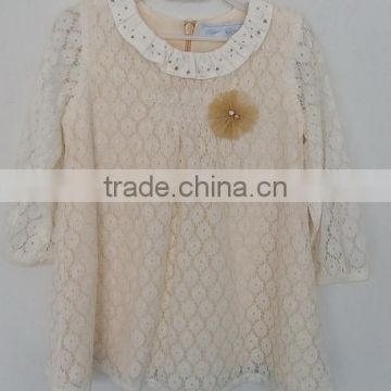 baby girls beige embroidered coat for Autumn