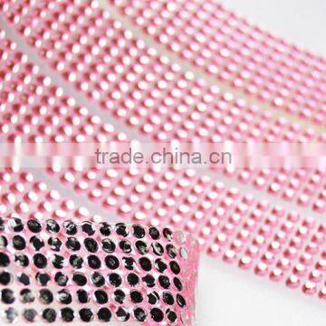 Hot Pink And Crystal Stone Wholesale Custom DIY Self Adhesive Back Glue Rhinestone Sticker Sheet photo-2