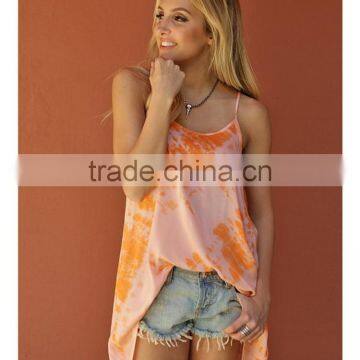 Long Length Casual Orange Tops Loose Tank Tops Wholesale Women photo-5