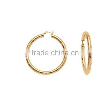 Simply Elegant Gold Plated Artificial Hoop Earrings