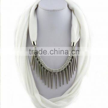 Solid Green Metal Tassel Chian Necklace Scarves 2016 New Pendant Collar Scarves Women Costume Scarves photo-3