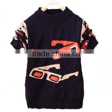 Fashion Glasses Child Jacquard Sweater Knitting Patterns Children Pullover photo-2