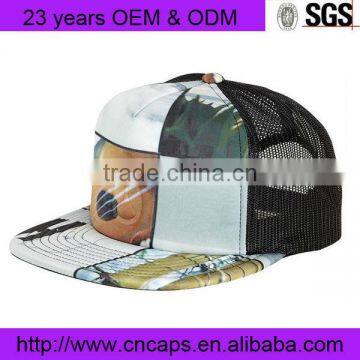 Fashion blank snapback 5 panels foam mesh trucker caps