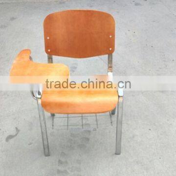 High Quality Commercial School Chair Chrome Tablet Chair Training Writting Plywood Chair photo-4