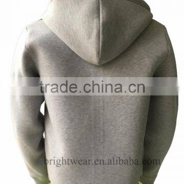 Men's Sports Windproof Hoodied Sweatshirt With Zipper Closure and 92%polyester 8% Spandex Neoprene Fabric