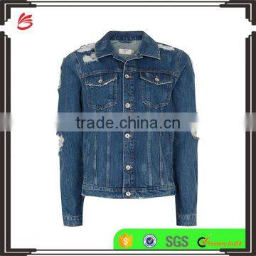 Fashion model custom 100% cotton jean jackets men wholesale Fitting Cropped fancy Denim Jackets