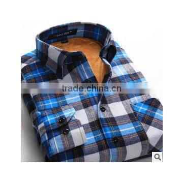 Latest Shirt Designs for Men 2016 Plaid Flannel Cotton Windproof Warm Comfortable Men's Dress Shirt photo-2