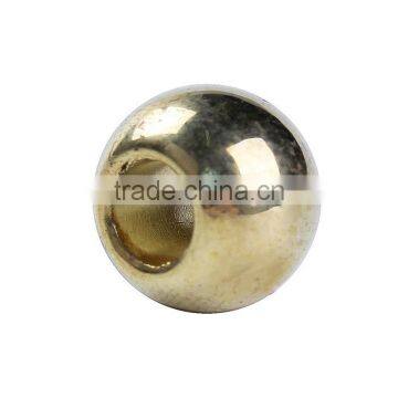 CCB Plastic European Style Large Hole Charm Beads Round Golden