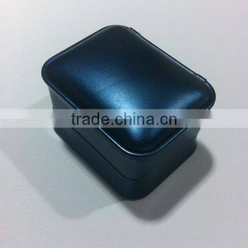 Sapphire Blue Leather Jewelry Box Double Ring and Pandent Packing photo-5