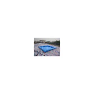 Square PVC blue Inflatable Water Pool / Water Pool For Kids Fun 32cm Depth