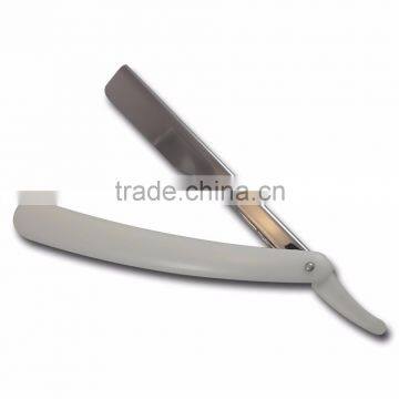 White handle Metal straight Razor