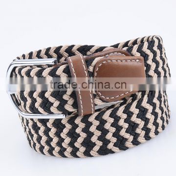 Elastic women stretch cotton braided belt