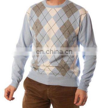 Factory price of intarsia argyle style 100% pure cashmere sweater,cashmere knitwear