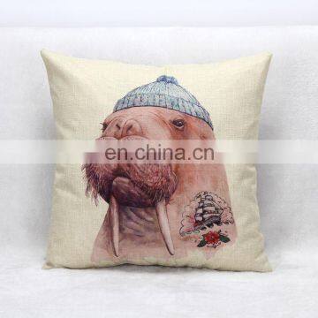 Mr Animals Cushhion Cover Linen Pillow photo-6