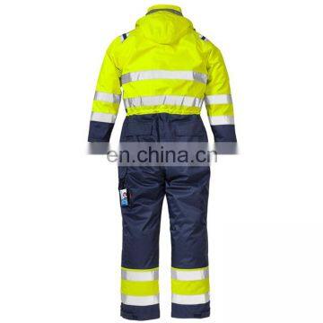 Hi Vis Waterproof Coverall With Cotton-padded Winter Work Clothing photo-2