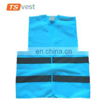 120gsm 100% polyester knitted fabric blue safety vest for men