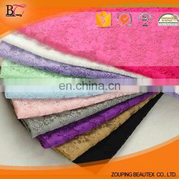 Hot selling nylon elastic printing lace fabric for ladies