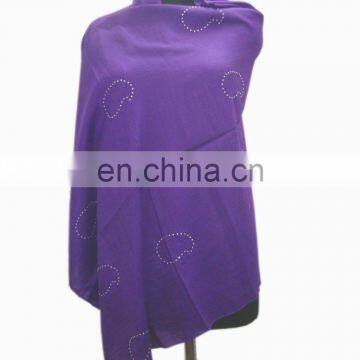 Silk Pashmina Wool Shawls With Swarvoski Crystal photo-2
