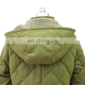 Women Warm Fake Fur Lining Winter Hooded Quilted Jacket photo-5