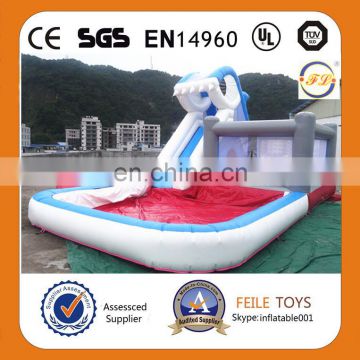 Inflatable water slide,inflatable shark water slide with pool,inflatable water slide for kids and adult