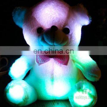 HI CE lovely plush teddy bear with flash LED teddy bear,stuffed plush teddy bear for birthday party gift