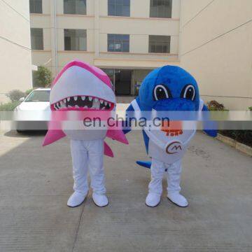 Manlian factory big shark cartoon character mascot costumes with good view