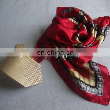 Fashion Silk Scarf & Tie Set MOQ 50