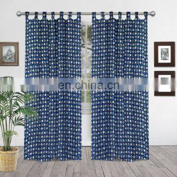 Indian Handmade Cotton Hand-Block Printed Curtains Decor Art Window Usable Home Balcony Sheer