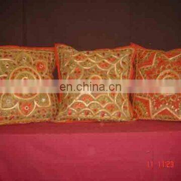 Wholesale cotton beads and embroidered work cushion cover 40 x 40