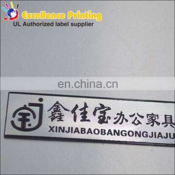 Fashionable designed high quality custom aluminium label pin stamped badge