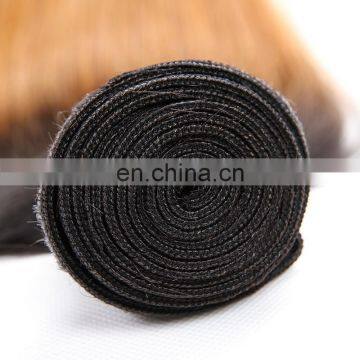 Two tone ombre human hair weave color 1b 27 hair weft for sewing in