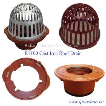 R1100 Series Cast Iron Roof Drain With A1-C3 Clamp and A1 Body With 4 Inch No-Hub Outlet for Roof Drainage photo-4