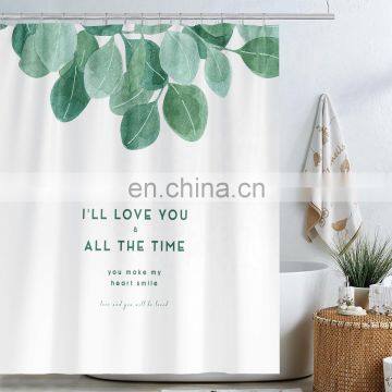 i@home 100% polyester nordic 3d digital leaves printed shower curtain bathroom waterproof