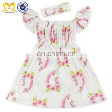 Baby Girls Flower Deer Beautiful Children Summer Clothes Cheap Baby Frock Design Kids Girls Party Dresses photo-4