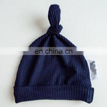 Ribbed Fabric Newborn Baby Knotted Winter Hat photo-3
