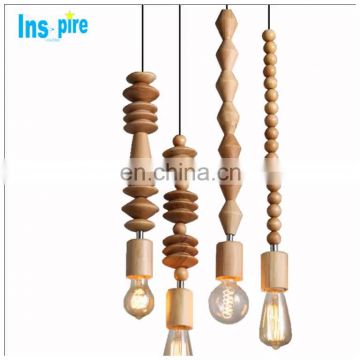 Designer wooden beads solid wood pendant lamp